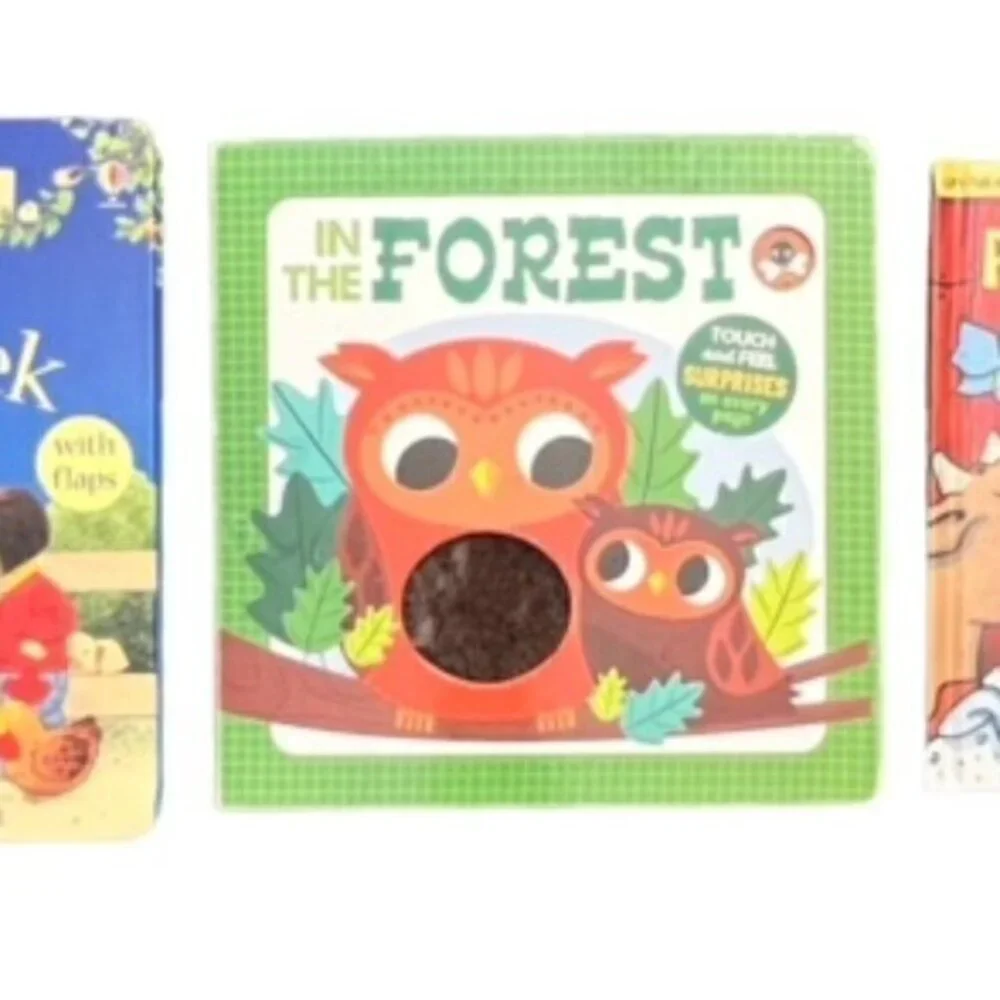 Book Bundle Kids, Animal Hide and Seek, A is for Apple, Peek-a-Boo Farm‎ GIFT
